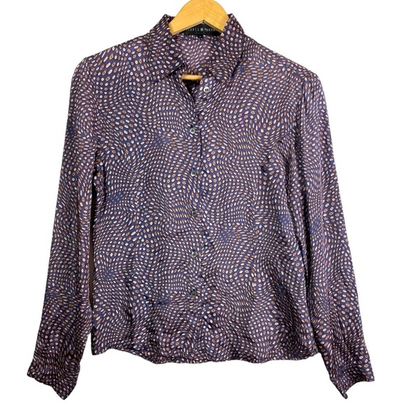 Vintage Isabel Marant Blouse Women‎ Sz 1 US 4 Long Sleeve Abstract Print Button - Picture 1 of 16